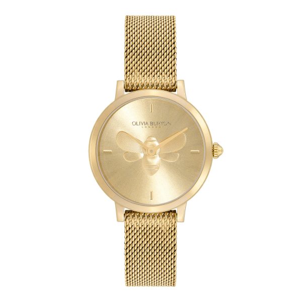 28mm Bee Ultra Slim Gold Mesh Watch