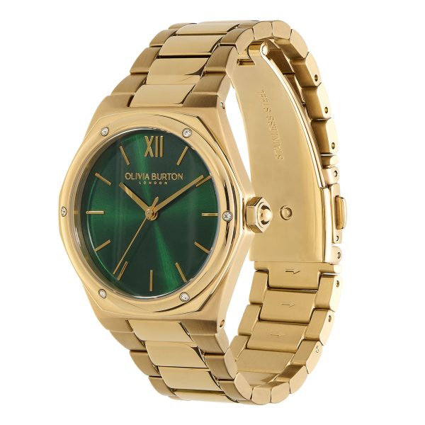 33mm Hexa Green & Gold Bracelet Watch - Image 2