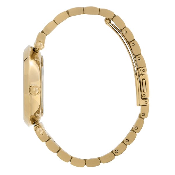 34mm Floral T-Bar Green & Gold Bracelet Watch - Image 4