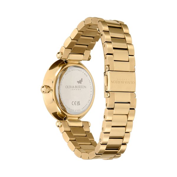 34mm Floral T-Bar Green & Gold Bracelet Watch - Image 5