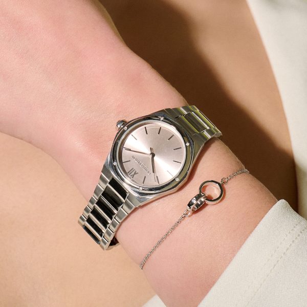 33mm Hexa Blush & Silver Bracelet Watch - Image 3