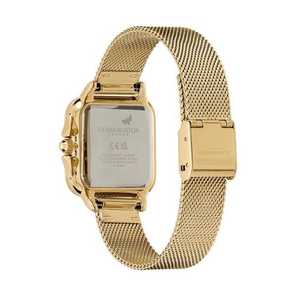 28mm Grosvenor Green & Gold Mesh Watch - Image 5