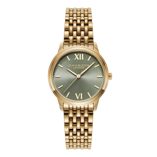 32mm Swirl Sage Green & Gold Bracelet Watch