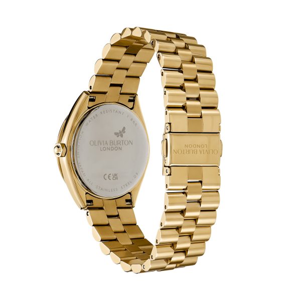 34mm Bejewelled Gold Bracelet Watch - Image 5