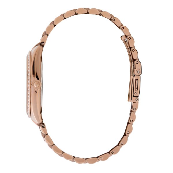 34mm Bejewelled Rose Gold Bracelet Watch - Image 4