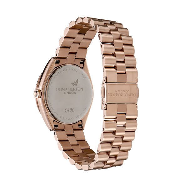 34mm Bejewelled Rose Gold Bracelet Watch - Image 5