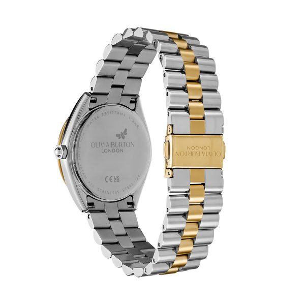34mm Bejewelled Forest Green & Two Tone Bracelet Watch - Image 5