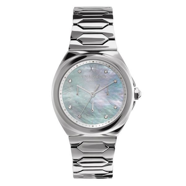 36mm Lustre Multi-Function Light Grey & Silver Bracelet Watch