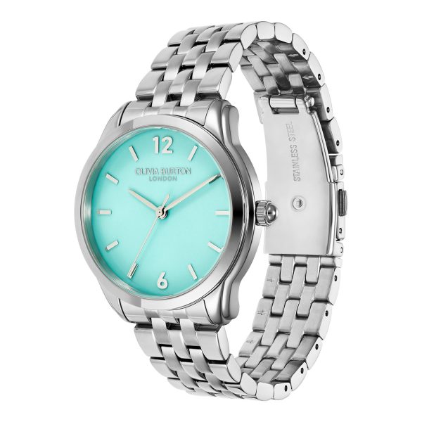 36mm Starlight Color Turquoise & Silver Bracelet Watch - Image 2