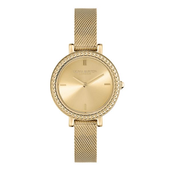 30mm Vintage Bead Gold Mesh Watch
