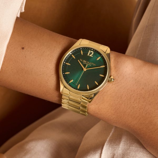 38mm Radiate Forest Green & Gold Bracelet Watch - Image 3