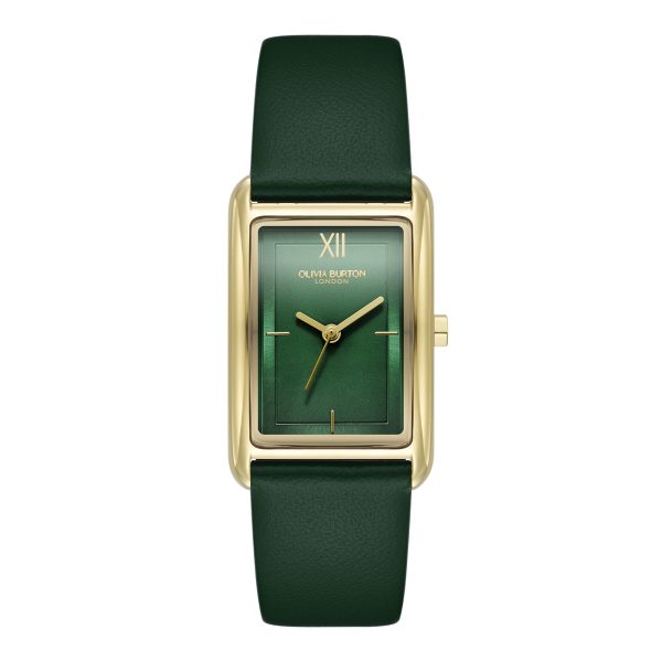 23mm Grove Gold & Forest Green Leather Strap Watch