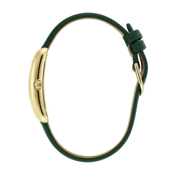 23mm Grove Gold & Forest Green Leather Strap Watch - Image 4
