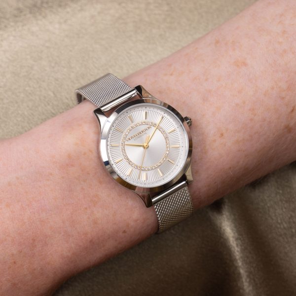 30mm Wonderlust White & Silver Mesh Watch - Image 3
