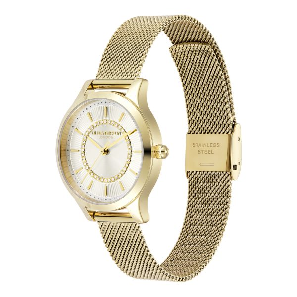 30mm Wonderlust Ivory & Gold Mesh Watch - Image 2