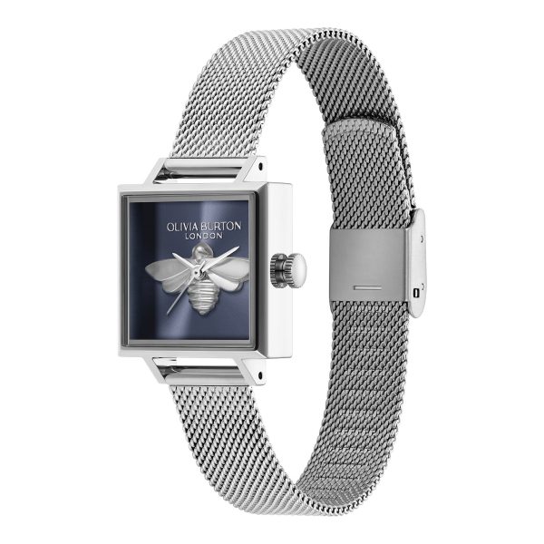 23mm Lucky Bee Blue & Silver Mesh Watch - Image 2