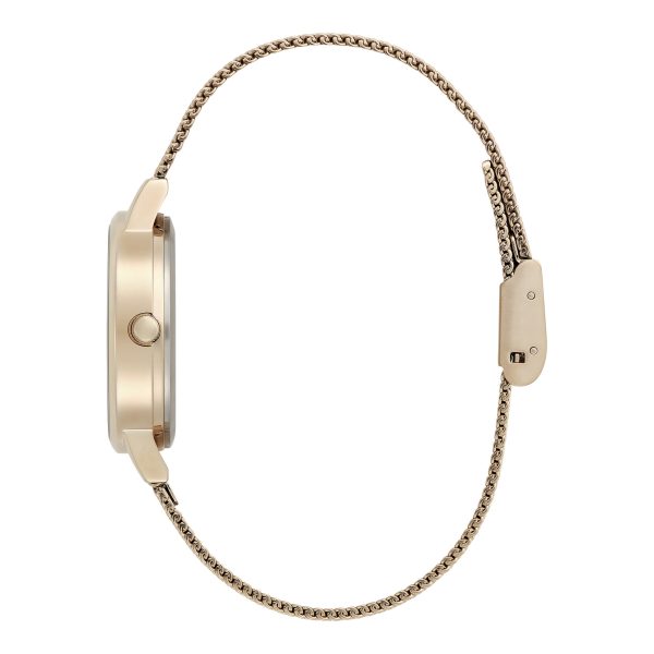 30mm Illustrated Florals Rose Gold Mesh Watch - Image 4