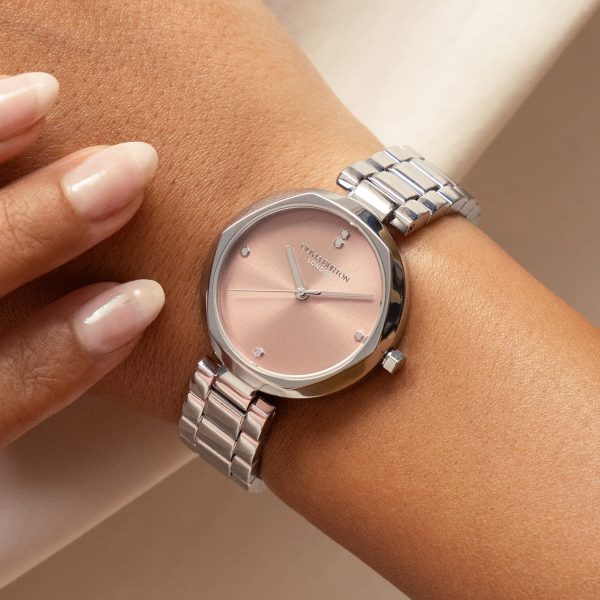 32mm Dimension T-Bar Mellow Rose & Silver Bracelet Watch - Image 3