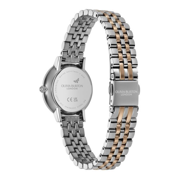 28mm Honeycomb Ultra Slim Dove Grey & Two Tone Bracelet Watch - Image 5