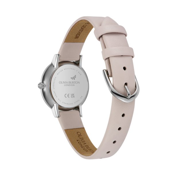 28mm Honeycomb Ultra Slim Silver & Primrose Leather Strap Watch - Image 5