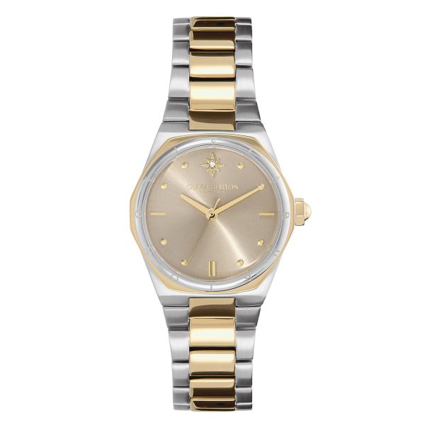 28mm Mini Hexa Two Tone Bracelet Watch & Illusion Stacking Bracelet Gift Set - Image 2