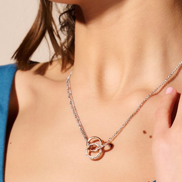 Entwine Silver & Rose Gold Necklace - Image 3