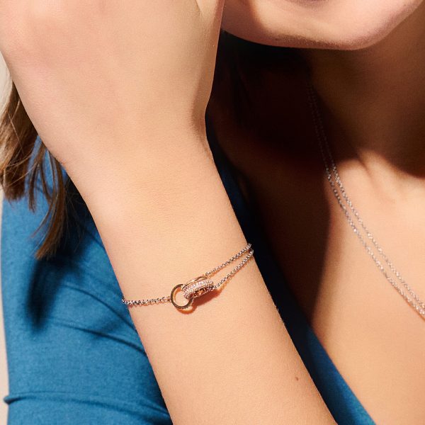 Entwine Silver & Rose Gold Bracelet - Image 3