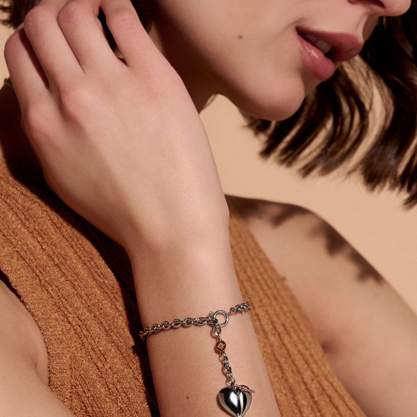 Knot Heart Silver Bracelet - Image 3