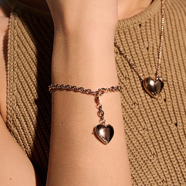 Knot Heart Rose Gold Bracelet - Image 3
