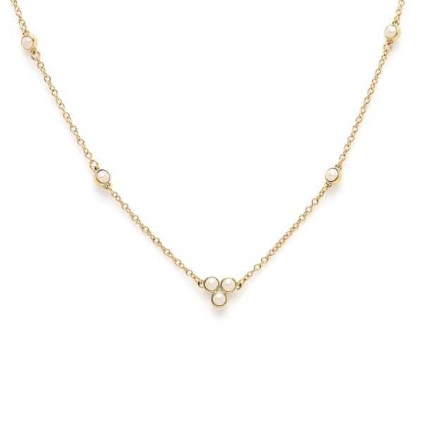 Pearl Cluster Gold Necklace