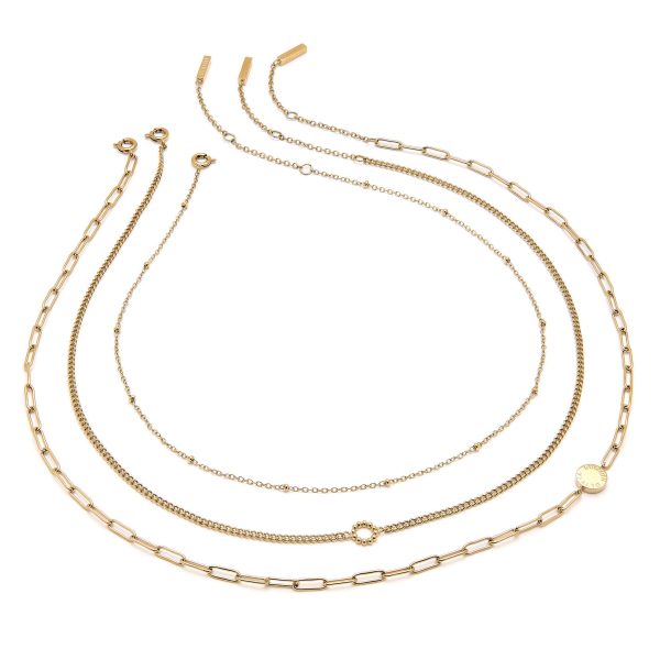 Illusion Gold Stacking Necklace Set