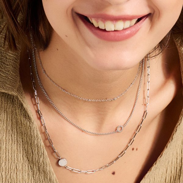 Illusion Silver Stacking Necklace Set - Image 3