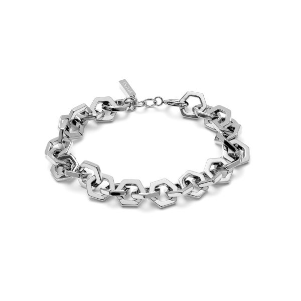 Honeycomb Silver Link Bracelet - Image 2