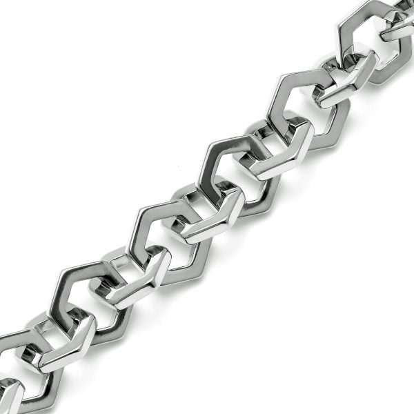 Honeycomb Silver Link Bracelet - Image 4