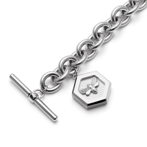 Minima Bee Silver Toggle Bracelet - Image 4