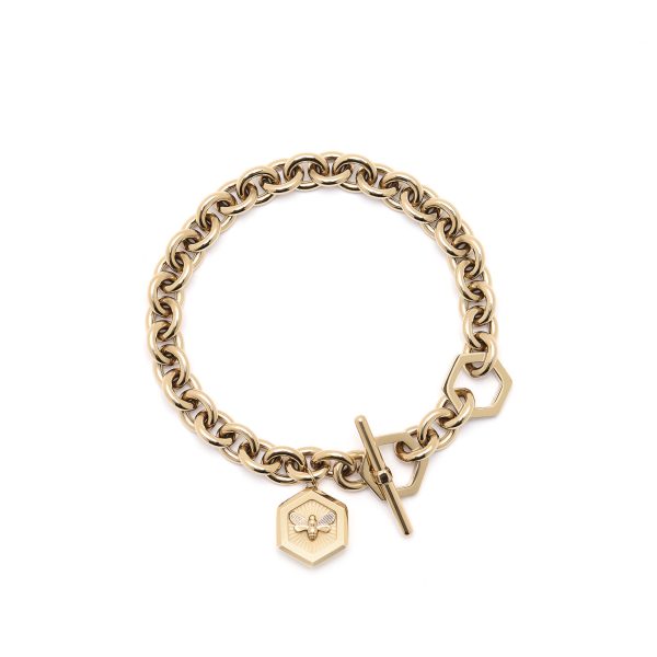 Minima Bee Gold Toggle Bracelet