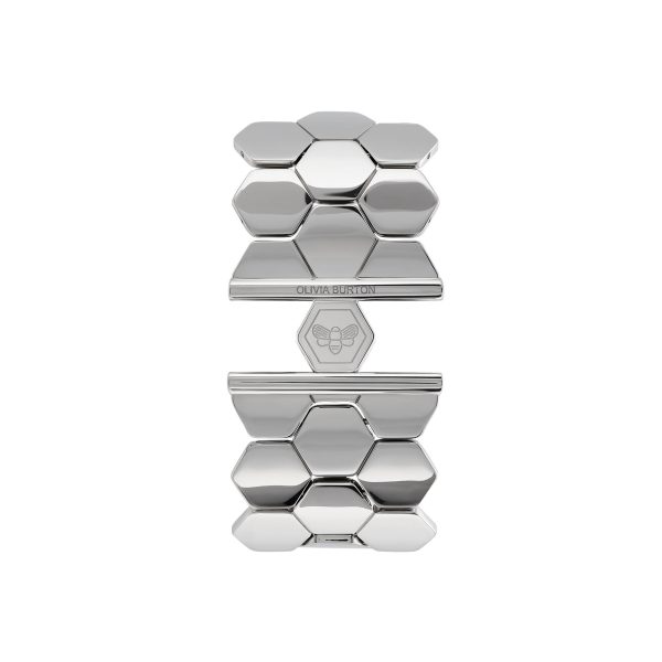 Honeycomb Silver Tone Cuff Bracelet