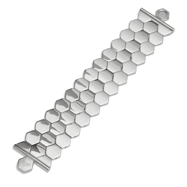 Honeycomb Silver Tone Cuff Bracelet - Image 4
