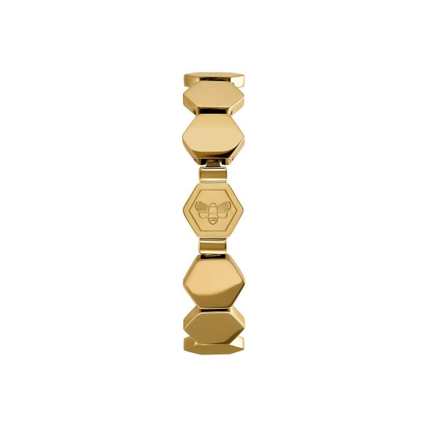 Honeycomb Gold Plated Slim Cuff Bracelet