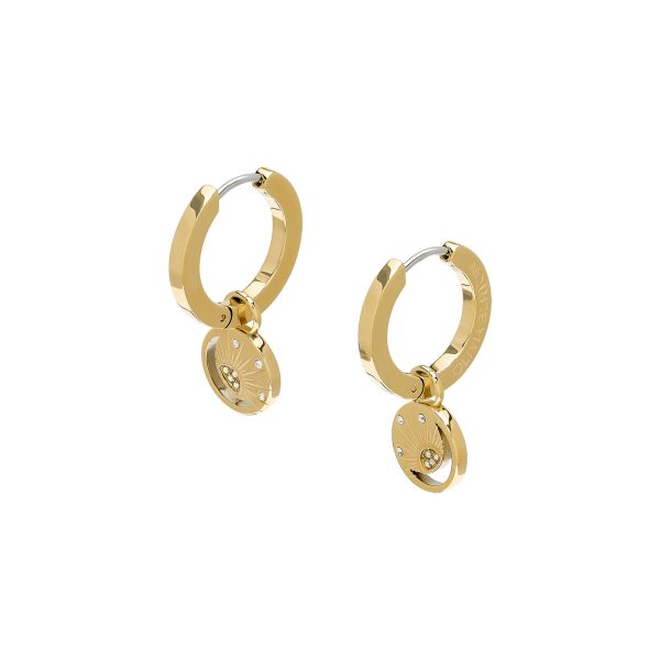 Celestial Sun Gold Plated Hoop Earrings - Image 2