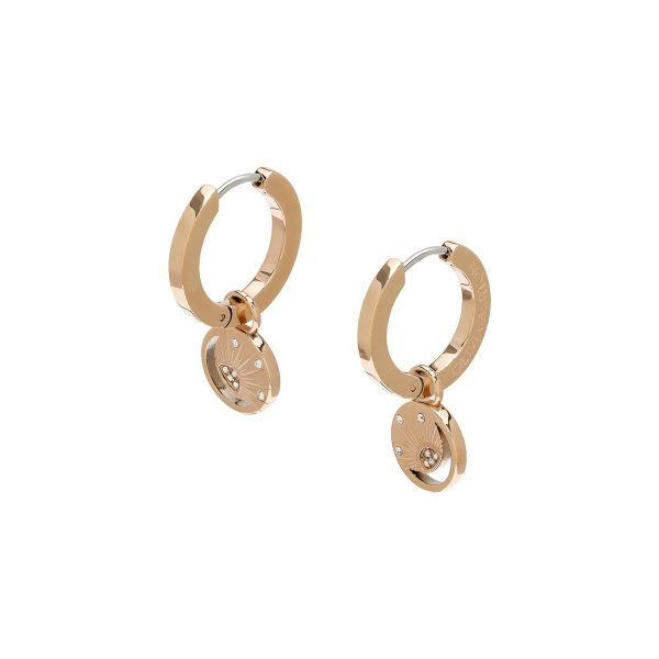 Celestial Sun Rose Gold Plated Hoop Earrings - Image 2