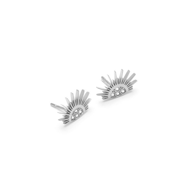 Celestial Sun Silver Tone Stud Earrings - Image 2