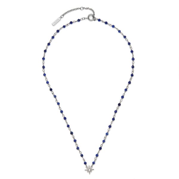 North Star Blue & Silver Tone Beaded Charm Necklace - Image 2