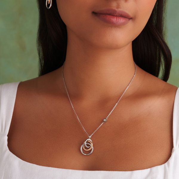 Encircle Silver & Rose Gold Plated Pendant Necklace - Image 3