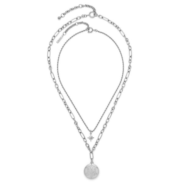 Ever Stacked Silver Tone Multi-Chain Necklace - Image 2