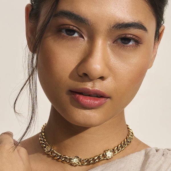 Tudor Rose Gold Plated Link Chain Necklace - Image 3
