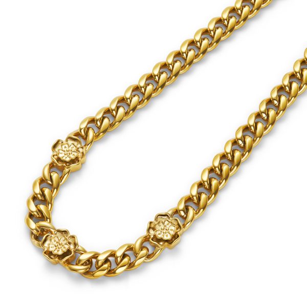Tudor Rose Gold Plated Link Chain Necklace - Image 4