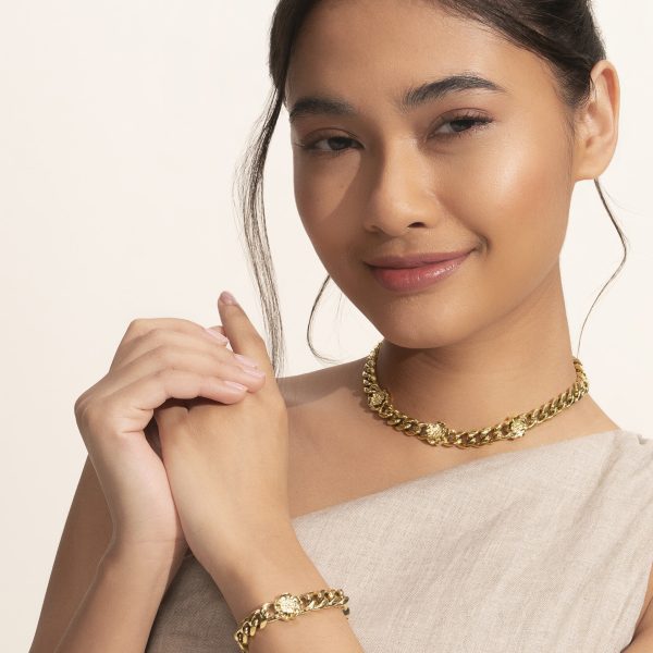 Tudor Rose Gold Plated Link Chain Necklace - Image 5