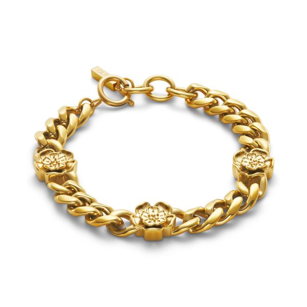 Tudor Rose Gold Plated Link Chain Bracelet - Image 2