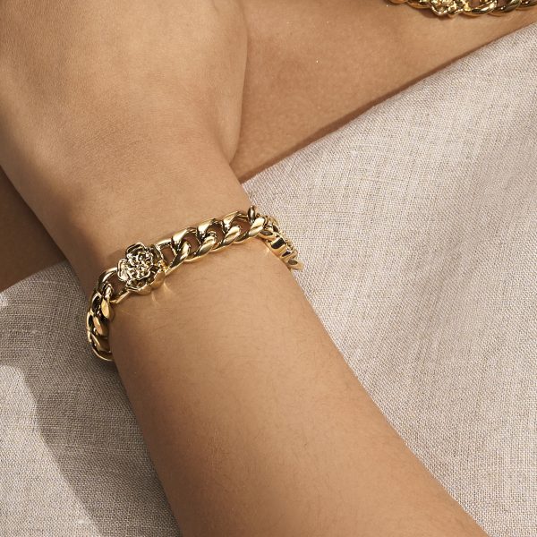 Tudor Rose Gold Plated Link Chain Bracelet - Image 3